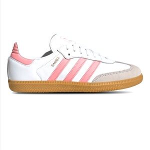 Girls Adidas Samba White and Pink